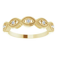 14K Gold .07 CTW Natural Diamond Evil Eye Stackable Ring