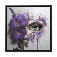 Purple Iris Flower Violet Eye Iris Framed Canvas