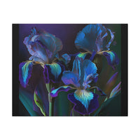 3 Baroque Purple & Blue Irises Canvas Gallery Wrap