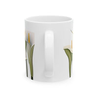 Calla Lillies All Around White Ceramic Mug 11oz