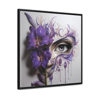 Purple Iris Flower Violet Eye Iris Framed Canvas