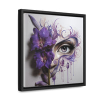 Purple Iris Flower Violet Eye Iris Framed Canvas