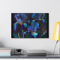 3 Baroque Purple & Blue Irises Canvas Gallery Wrap