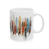 Feathers All Around White Ceramic Mug 11oz