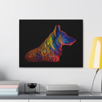 German Shepherd in Neon on Canvas Gallery Wraps