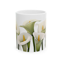 Calla Lillies All Around White Ceramic Mug 11oz