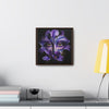 Purple Iris Flower Amber Eye Iris Framed Canvas