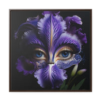 Purple Iris Flower and Blue Eye Iris Framed Canvas