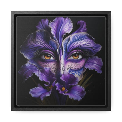 Purple Iris Flower Amber Eye Iris Framed Canvas