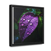 One Purple Leaf with Dew Drops Framed Canvas