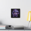 Purple Iris Flower Amber Eye Iris Framed Canvas