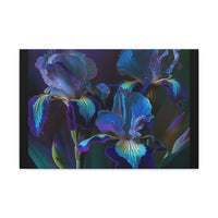 3 Baroque Purple & Blue Irises Canvas Gallery Wrap