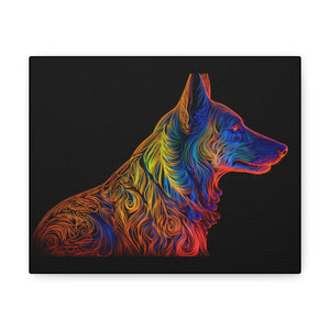 German Shepherd in Neon on Canvas Gallery Wraps