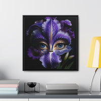 Purple Iris Flower and Blue Eye Iris Framed Canvas