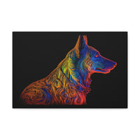 German Shepherd in Neon on Canvas Gallery Wraps