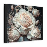 Baroque Soft Peach Rose on Canvas Gallery Wraps