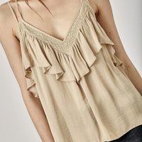 Trim Detail with Ruffle Cami Top