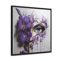 Purple Iris Flower Violet Eye Iris Framed Canvas