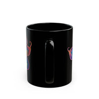 Calla Lillies in Neon All Around an 11oz Black Mug