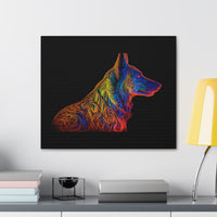 German Shepherd in Neon on Canvas Gallery Wraps