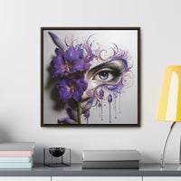 Purple Iris Flower Violet Eye Iris Framed Canvas