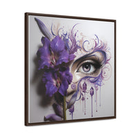 Purple Iris Flower Violet Eye Iris Framed Canvas