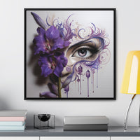 Purple Iris Flower Violet Eye Iris Framed Canvas