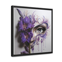 Purple Iris Flower Violet Eye Iris Framed Canvas