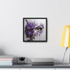 Purple Iris Flower Violet Eye Iris Framed Canvas