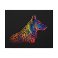 German Shepherd in Neon on Canvas Gallery Wraps