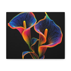 Calla Lillies in Baroque Neon Canvas Gallery Wraps