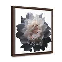 Baby in a Flower 'Life Can Be Beautiful' Gallery Canvas Wraps, Square Frame