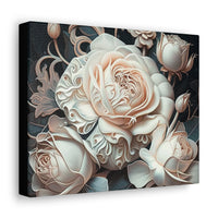 Baroque Soft Peach Rose on Canvas Gallery Wraps