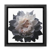 Baby in a Flower 'Life Can Be Beautiful' Gallery Canvas Wraps, Square Frame