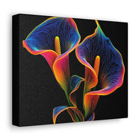 Calla Lillies in Baroque Neon Canvas Gallery Wraps