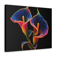 Calla Lillies in Baroque Neon Canvas Gallery Wraps