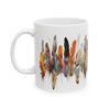 Feathers All Around White Ceramic Mug 11oz