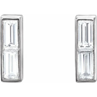 Double Baguettes 14K Yellow 1/2 CTW Natural Diamond Stud Earrings