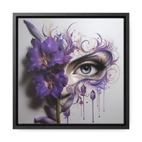 Purple Iris Flower Violet Eye Iris Framed Canvas