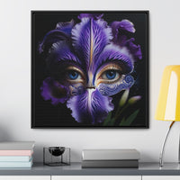 Purple Iris Flower and Blue Eye Iris Framed Canvas