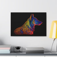 German Shepherd in Neon on Canvas Gallery Wraps