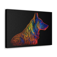 German Shepherd in Neon on Canvas Gallery Wraps