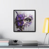 Purple Iris Flower Violet Eye Iris Framed Canvas