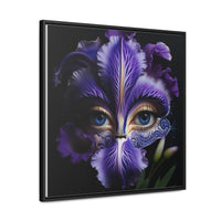 Purple Iris Flower and Blue Eye Iris Framed Canvas