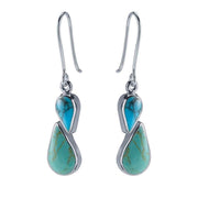 Sterling Silver Turquoise-Set Earrings