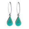 Sterling Silver Single Drop Turquoise-Set Earrings