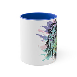 Lion Face in Pastels 11oz Accent Mug