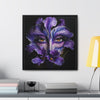 Purple Iris Flower Amber Eye Iris Framed Canvas