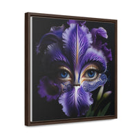 Purple Iris Flower and Blue Eye Iris Framed Canvas