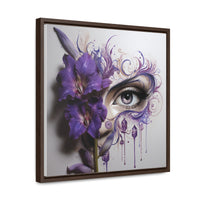 Purple Iris Flower Violet Eye Iris Framed Canvas